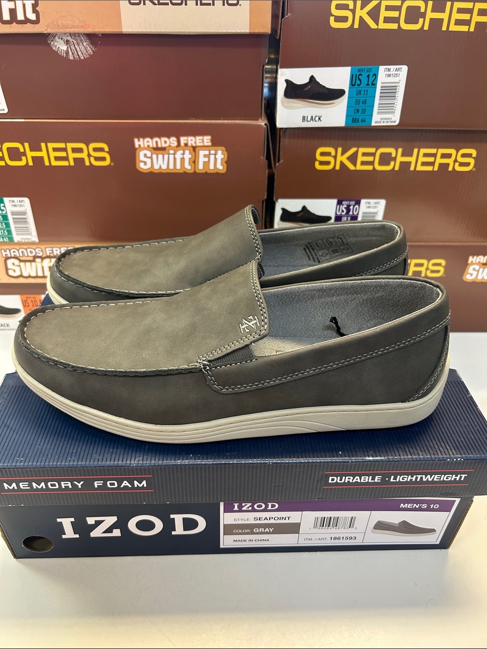 IZOD Gray Slip-On Loafers - Men's Casual Loafers Size 10 0472